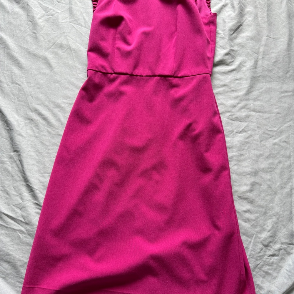 J. Crew Vibrant Pink Midi Dress